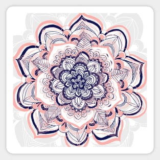Woven Dream - Pink, Navy & White Mandala Mask Sticker